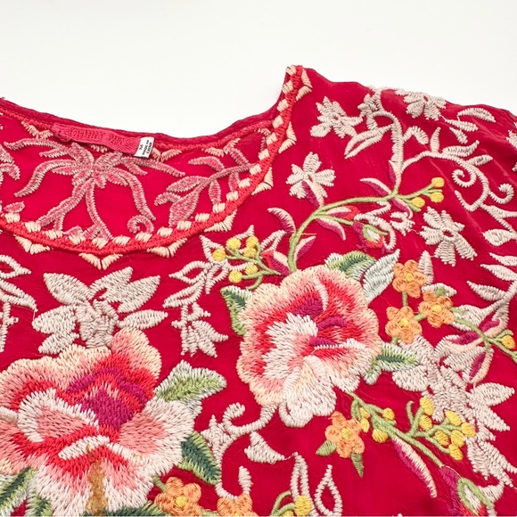 Johnny Was Cedella Embroidered Scalloped Hem Blouse - Picture 9 of 13